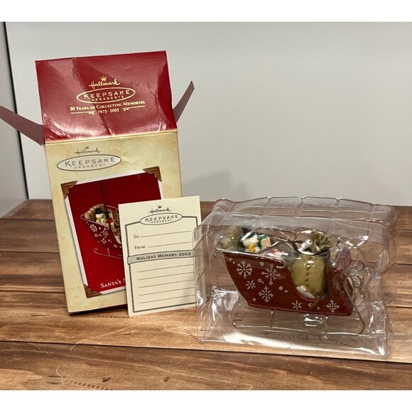 2003 HALLMARK KEEPSAKE ORNAMENT QRP4247 SANTA'S MAGIC SLEIGH TOYS SNOWMAN - Picture 6 of 11